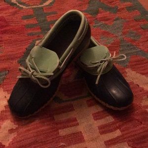L.L. Bean Low-Top Rain Boots Navy Green